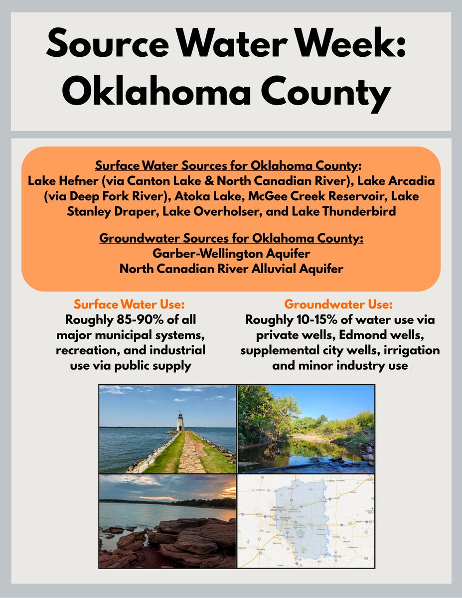 Take a little time this week during #SourceWaterProtectionWeek to learn more about the source water near you. Special thanks to our friends at the <a href="/okstatewater/">Oklahoma Water Resources Center</a> .