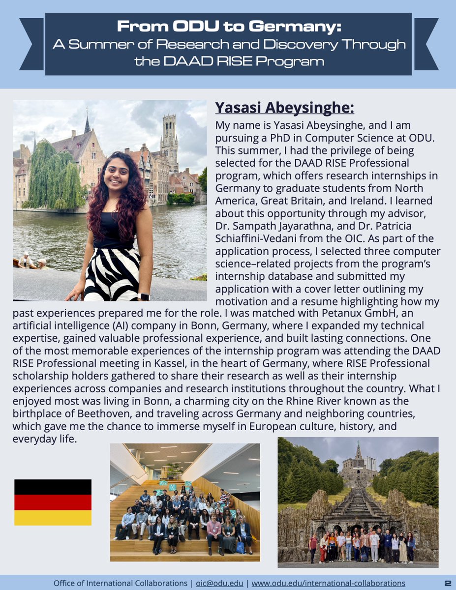 I am happy to be featured in the September Newsletter of the Office of International Collaborations at <a href="/ODU/">Old Dominion University</a>, highlighting my experience in the <a href="/DAAD_Germany/">DAAD News</a> RISE program this summer. 🙌

Newsletter: tr.ee/gZuMT_JP9f

<a href="/NirdsLab/">nirds-lab</a> <a href="/WebSciDL/">WS-DL Group, ODU CS</a> <a href="/odu_gradschool/">ODU The Graduate School</a> <a href="/oducs/">ODU Computer Science</a> <a href="/ODUSCI/">ODU College of Sciences</a>
