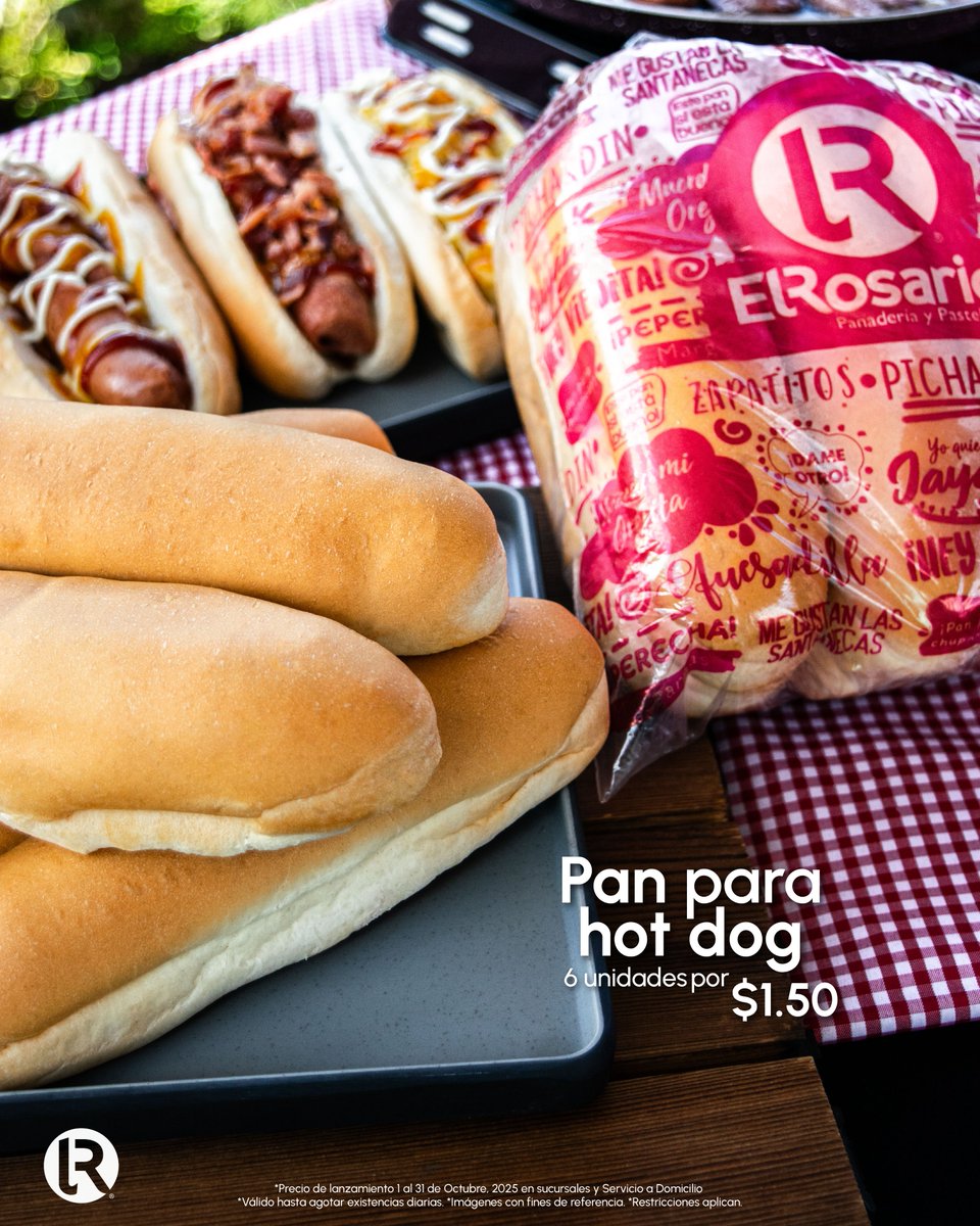 🌭✨ ¡El secreto de un buen hot dog empieza con el pan! Suave, esponjoso y con el sabor único de Panadería El Rosario.