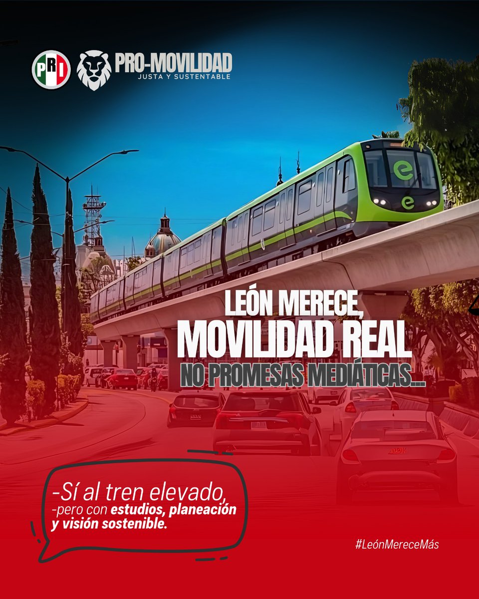 El futuro de León no se construye con ocurrencias. 🚦
Sí al tren elevado, pero con planeación y visión.
