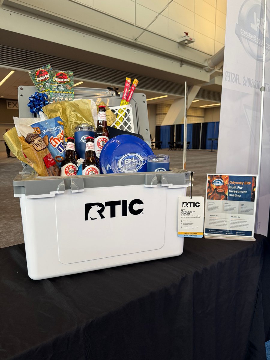BLInfo_Systems's tweet photo. Stay cool on the shop floor! ❄️🥶 Meet us at ICI Booth #306 to learn how to enter our cooler giveaway and see how Odyssey ERP keeps your shop running smoothly. We'll be here from 2:30-5 PM today and tomorrow! #OdysseyERP #BLInformationSystems #ICITCE https://t.co/SWN2NMjz2g