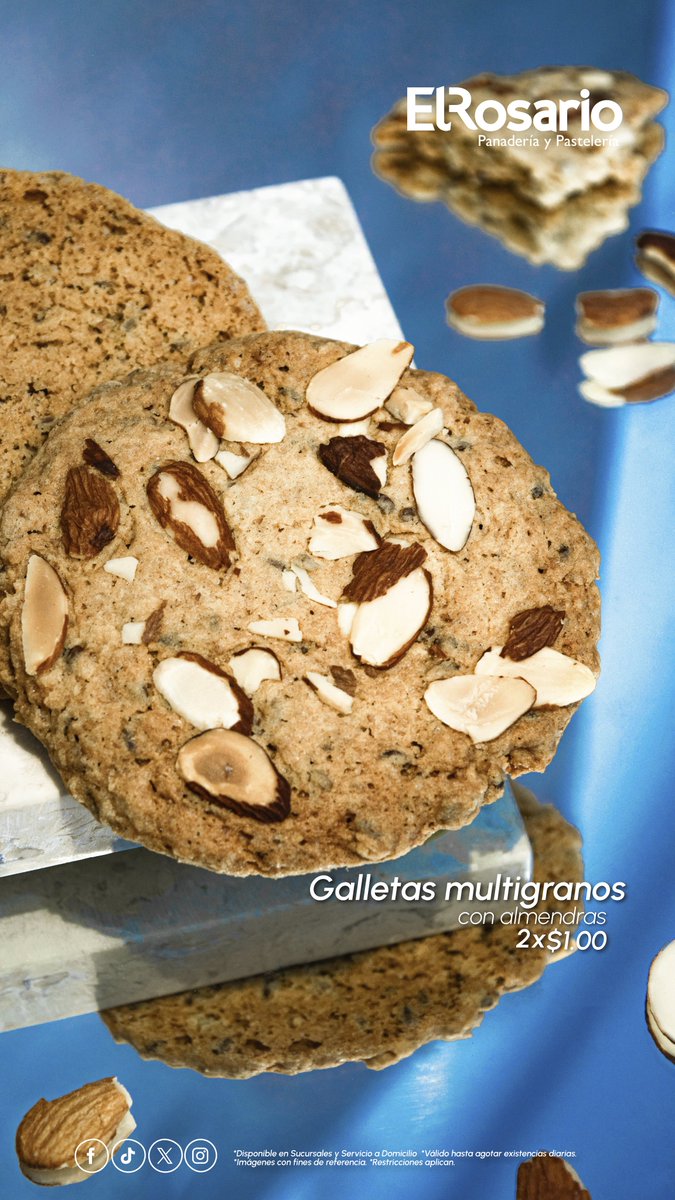 ✨🌱 Nuestras Galletas Multigranos 🌱✨
Un bocadito crujiente, delicioso y lleno de energía natural. 💚

Elaboradas con semillas de girasol, chía, linaza, almendras, perfectas para consentirte sin culpa. 🥰

Disfruta lo saludable en cada mordida solo en Panadería El Rosario 🍪