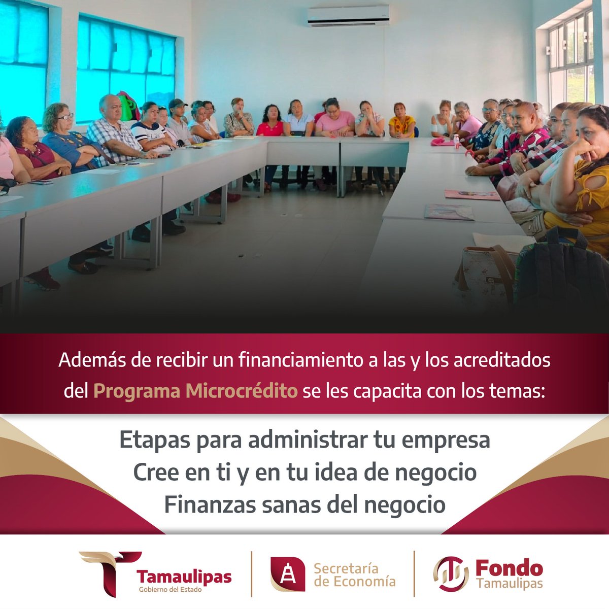 ¡Que nadie se quede atrás!

En Fondo Tamaulipas a través del programa MICROCRÉDITO, te apoyamos con financiamiento y capacitación en diferentes temas clave para administrar tu negocio.

Infórmate: fondotamaulipas.gob.mx/microcredito/
(834) 172 6000 ext. 45556

#TamaulipasSeTransforma