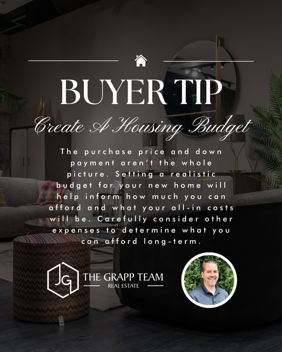 JeffGrapp's tweet image. Buyer Tip - September

Create A Housing Budget
.
.
.
.
#JeffGrapp #LaceyGrapp #RealEstate #GrappTeam #realtorlife #SellingHomes #RealEstateCouple #MarriedInRealEstate #LearnTheMarket #HomeBuyingTips