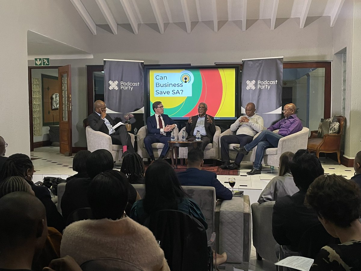 Can business save #SouthAfrica? Should business save South Africa? 🇿🇦 

Moderated by #JusticeMalala featuring <a href="/Sakeliga/">Sakeliga</a> CEO <a href="/pietleroux/">Piet le Roux</a>, political economist Moeletsi Mbeki, corporate leader Professor <a href="/bonang_mohale/">Bonang Mohale</a> and <a href="/Action4SA/">ActionSA</a>’s <a href="/HermanMashaba/">Herman Mashaba</a>.

<a href="/demunplugged/">Democracy Unplugged</a> coming soon on