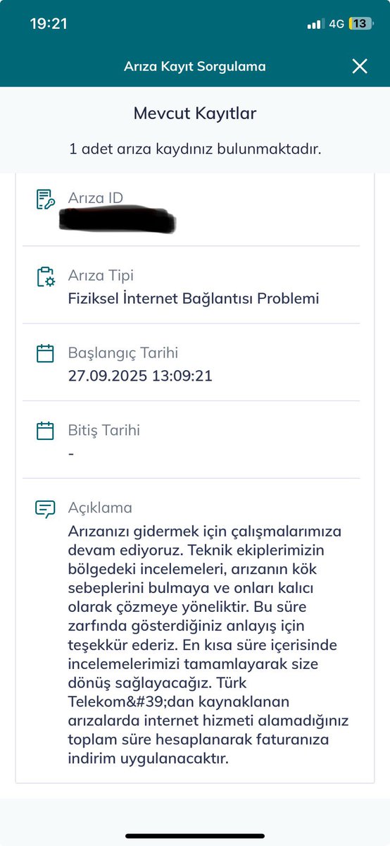 İşte size Türkiye'nin internet sağlayıcısı <a href="/TurkTelekom/">Türk Telekom</a> un hali.
75 saat süren teknik takip, sonrasında teknik takip yapılmadığı için oluşturulan şikayet talebi. Arıza incelenmedi, şikayet talebi oluşturuldu. Onu da incelemezlerse ne talebi oluşturulacak acaba.