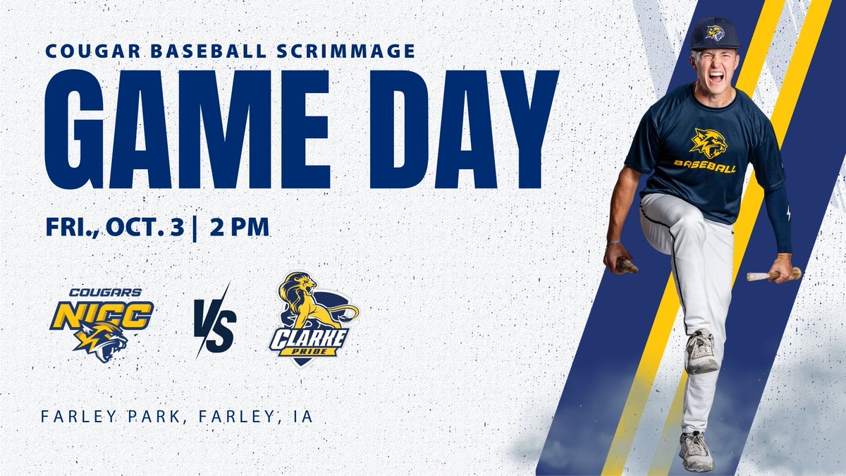 nicc_bsb's tweet photo. Catch us live from Farley Park today against Clarke for a scrimmage! If you can't make it to the ballpark, visit our Facebook and check out the livestream! #GoCougars #NICCAthletics @nicc_cougars https://t.co/hxp88YiyEo