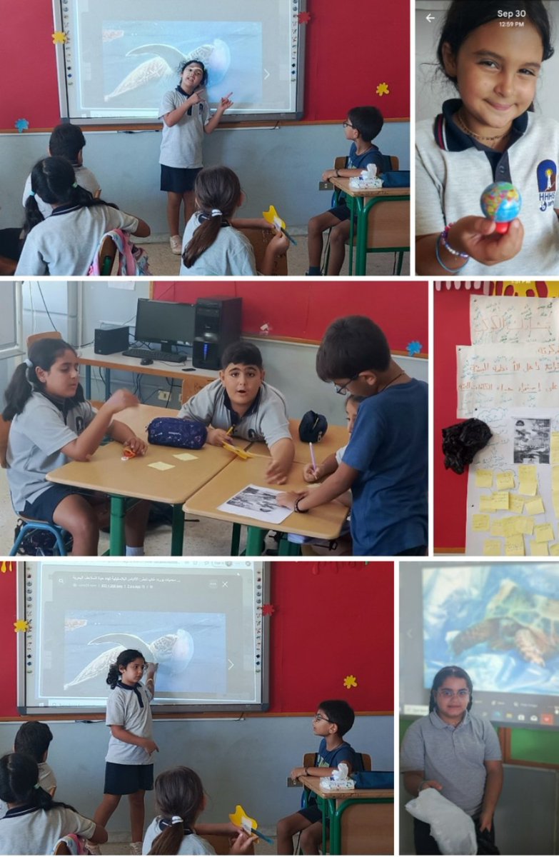 إنّ التّعلم من خلال القصص إستراتيجيّة تعلميةتعززفهم المتعلّمين وتساعدعلى ترسيخ المادة التّعلّميّة في أذهانهم.من هنا انطلقنا،فاستمع المتعلّمون لقصّةرحلة كيس النايلون وإقتراحواحلول لإنقاذالسلاحف البحريّة وقاموابربط الأحداث بالفكرةالمركزيّة.
<a href="/Hhhsinfo/">Houssam Hariri HS</a> <a href="/lamaarabi1/">lama arabi</a> <a href="/sashgh/">Sasha Ghosn</a> <a href="/TawilNoor/">Noor Taweel</a>