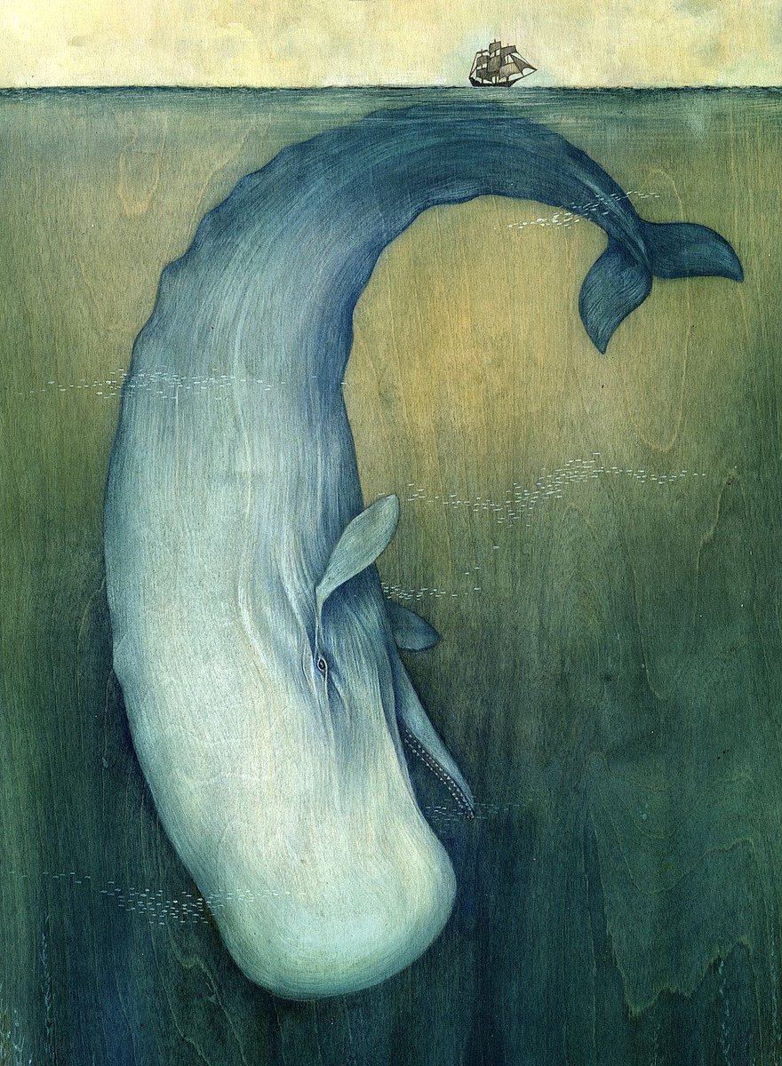 Because I didn’t read in high school, I didn’t read MOBY-DICK until I was 25. I was floored by how brilliant and funny it was. I was even more surprised by how utterly contemporary it seemed. Reading it is like pulling beautiful rags out of an ornately-carved treasure chest.