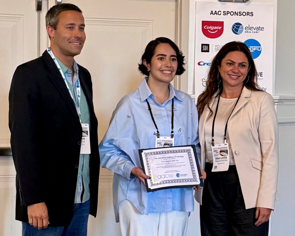EastmanDental's tweet photo. Dr. Nora Alomeir (GenDen ‘22, MS ‘22) presented her research at the American Academy of Cariology conference. She also received the Elevate Oral Care Travel Award which encourages young investigators to conduct cariology research. https://t.co/4nAlESbd4a