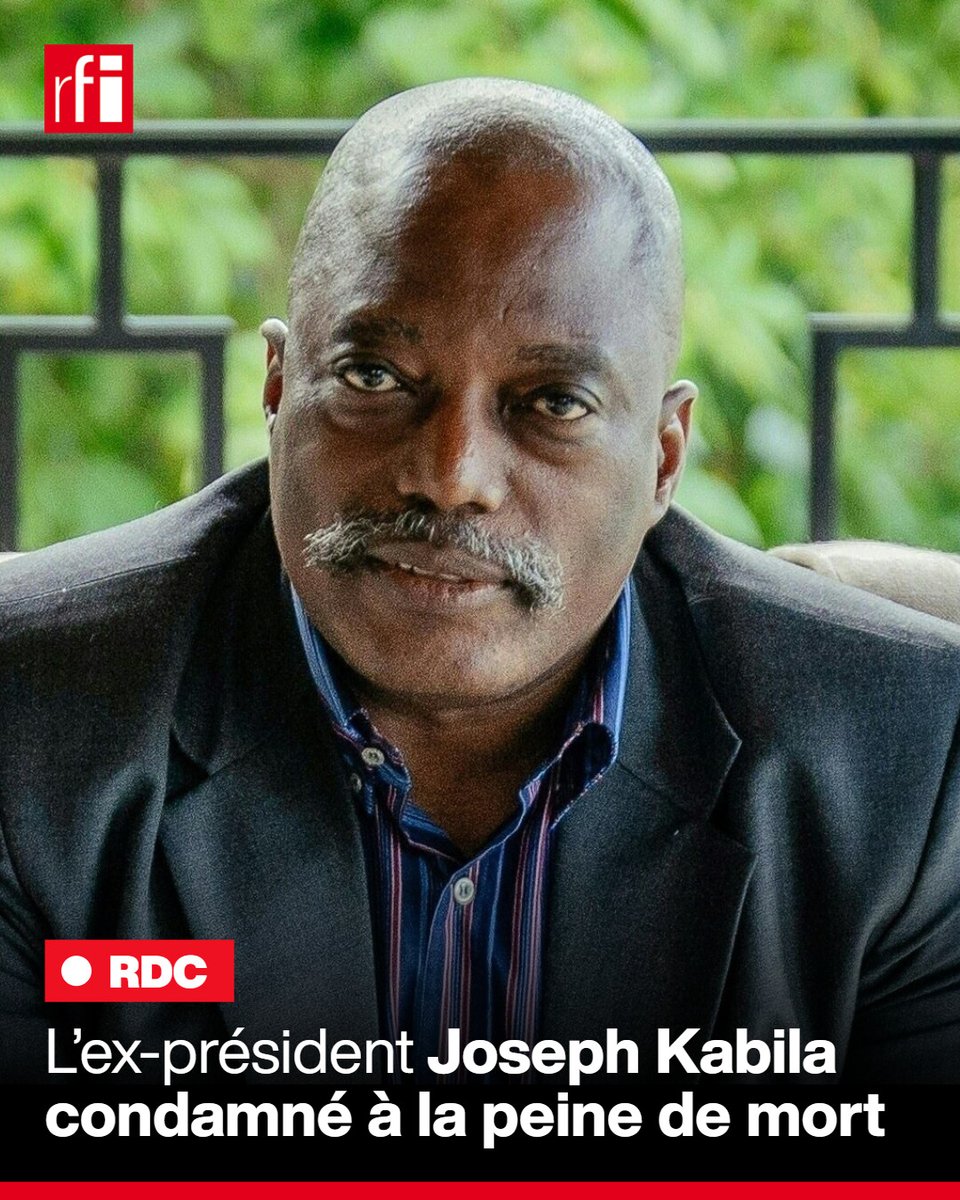 🇨🇩 Président de la #RDC de 2001 à 2019, Joseph #Kabila a été condamné en son absence à la peine de mort, notamment pour crimes de guerre, par la Haute Cour militaire de #Kinshasa.

🔗 go.rfi.fr/55y