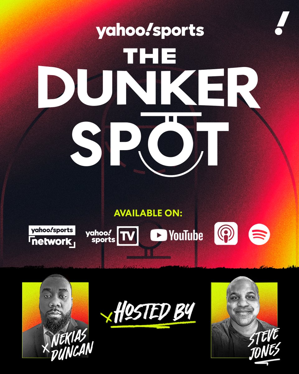 Welcome <a href="/NekiasNBA/">Nekias (Nuh-KY-us) Duncan</a>,  <a href="/stevejones20/">Steve Jones</a> and The Dunker Spot to the <a href="/YahooSports/">Yahoo Sports</a> fam. We're excited to build on the incredible foundation that the beloved show has set and bring it to more fans on more platforms. LFG!