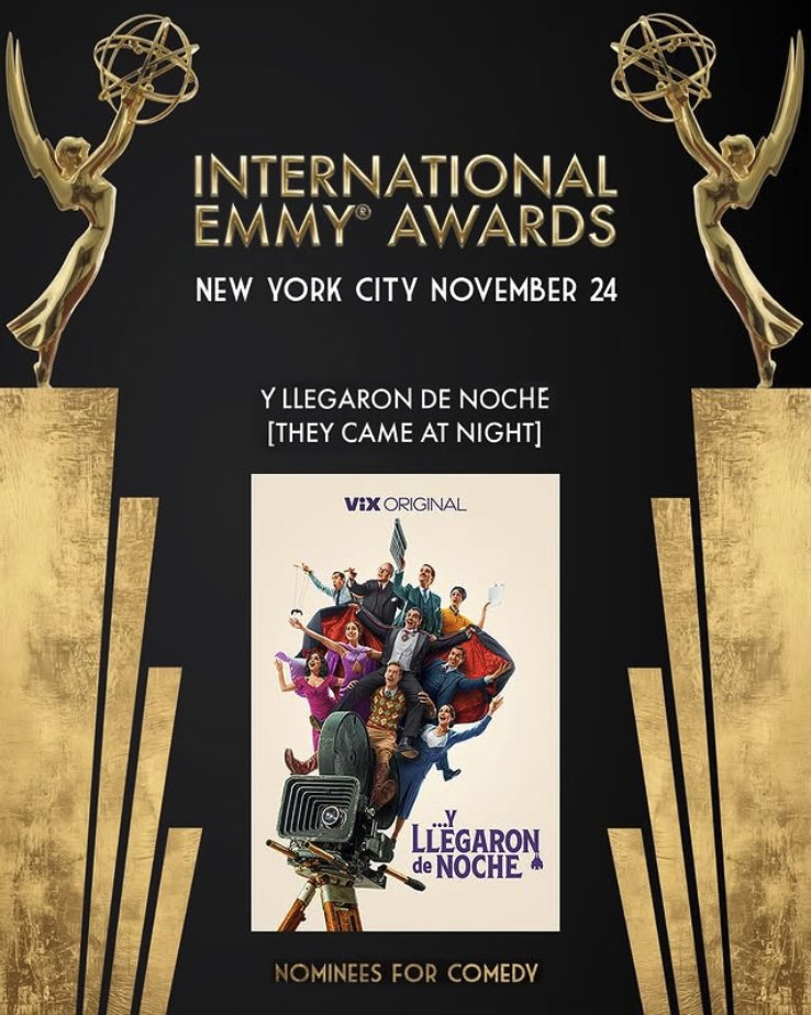 "Y llegaron de noche" es nominada a mejor comedia en los Emmy Internacional !

¡Felicidades a todo el equipo editorial!
Lead: Eugenio Richer AMEE 
Seniors: Hugo Hahn AMEE  y Sergio H. Martín AMEE 
Coordinación editorial: Mayo Cuadra AMEE 
Asistencia editorial: Karla Almazán AMEE
