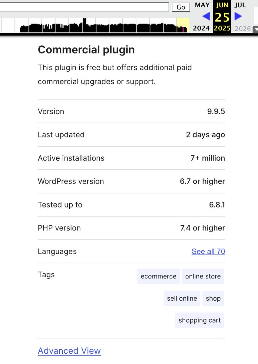 Just FYI, in Nov 2024, WooCommerce briefly tipped over 8M active installs. By June 2025, it was back to 7+M.