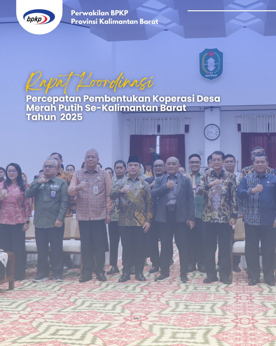 bpkp_kalbar's tweet photo. Koperasi Merah Putih: Harapan Baru Perekonomian Desa! 🇮🇩 Kepala Perwakilan BPKP Kalbar, Rudy M. Harahap, mengikuti Rakor Percepatan Pembentukan Koperasi Merah Putih. https://t.co/9CImdXMD3T