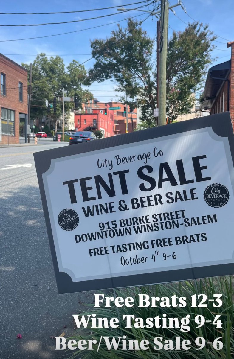 CityBeverageCo's tweet photo. Fall Tent Sale this Saturday October 4th. 
9-6
FREE BRATS  12-3 https://t.co/EGNI4OSNkg