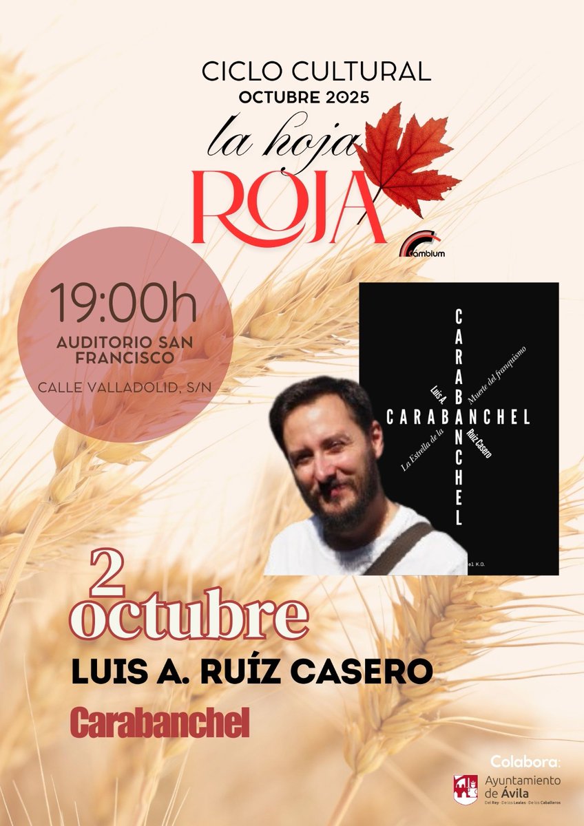 Comienza el ciclo cultural La Hoja Roja de Cámbium". No puedes faltar.
Pásalo!!