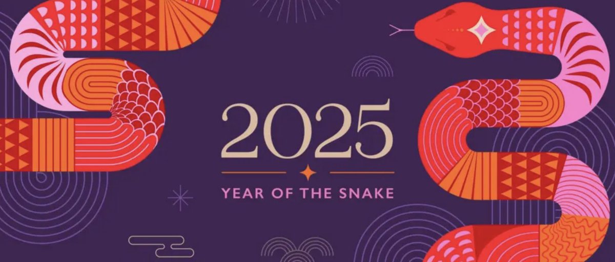 PYTHON =384   SERPENTS =384   🐍
2025 Snake Year Exactly 384 Days Long

SNAKE =225  Year of the Snake =225   🐍
2025 is the Longest of All the Snake Years