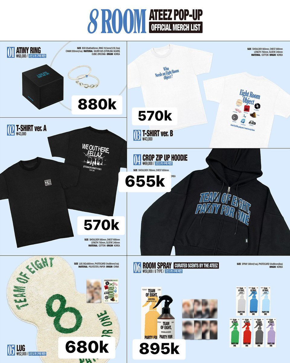 cottonloopgo's tweet photo. ☁️ PRE ORDER ATEEZ 8ROOM POP-UP STORE (HANDCARRY)🇰🇷 ☁️

💸 Price on pic (detail 2 post)
✅ Harga bersih Kr
⏰ Close TBA
Yg mau bisa order lewat line atau dm 
Line : https://t.co/dbBRS5wfzJ

.wts wtb ateez 8room handcarry Hongjoong Seonghwa Yunho Yeosang San Mingi Wooyoung Jongho https://t.co/frumpbmram