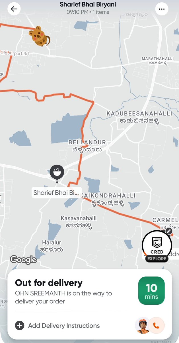 BitwiseMittal's tweet image. Swiggy Solved Traffic Problem

Anyone living in banglore knows this distance will take min 1 hour but swiggy is showing estimate of 10 mins and first of all, why is swiggy Delivery partner wandering in other side of bangalore 
#Swiggy #swiggysucks