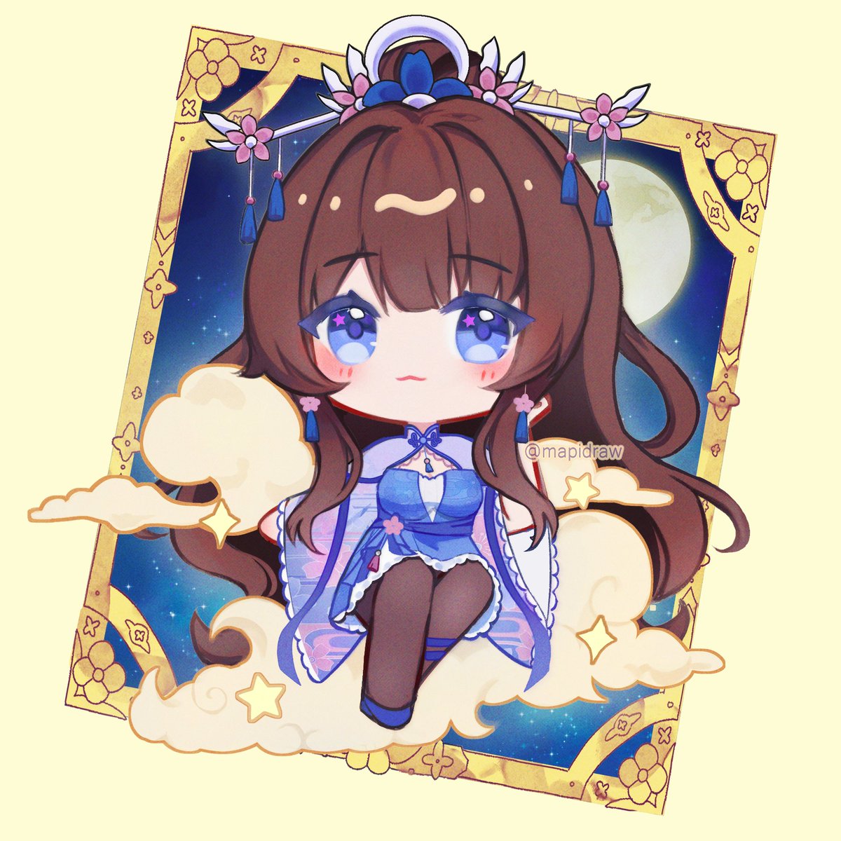 Chibi for the gorgeous <a href="/Bettydeux_VT/">✨️On Vacation✨️ Bettydeux 🌸🥮</a>! 🤍
Thank u so muchhh! (˶◜ᵕ◝˶) ♡

╭ ⟡ ⸻  
RTs are appreciated ෆ      
╰ ⟡ ⸻   

#VGenComm #VtuberAssets