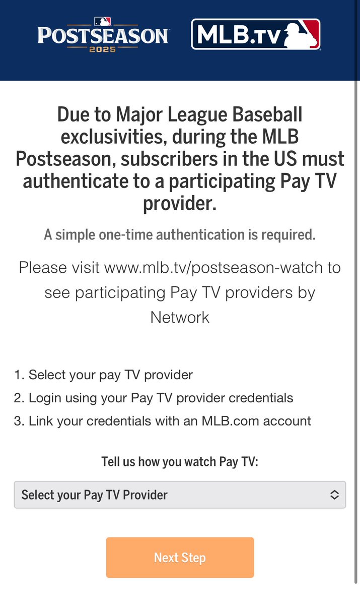 nate_club120's tweet photo. Hey @MLBTV and @MLB! How bout you have ALL the tv choices to authenticate? No @YouTubeTV is ridiculous!
All I want is to watch the @Cubs and listen to @PatandRon670...it was your only redeeming quality. #Literally #MLBPostseason #RefundMe https://t.co/iK3NjFyM29