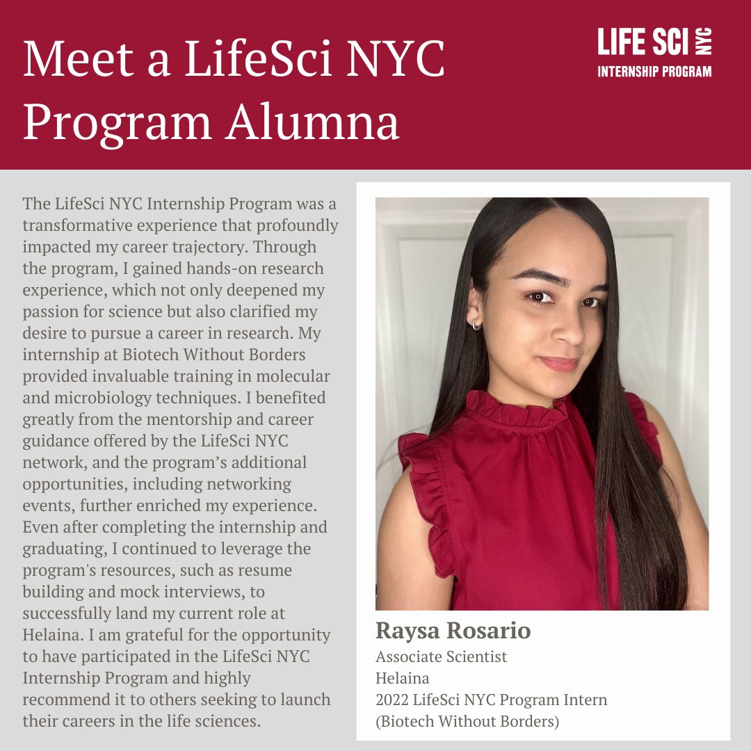 Meet Raysa Rosario! She interned as a Frugal Protein Expression Lab Technician at Biotech Without Borders in 2022 and is now an Associate Scientist at Helaina.