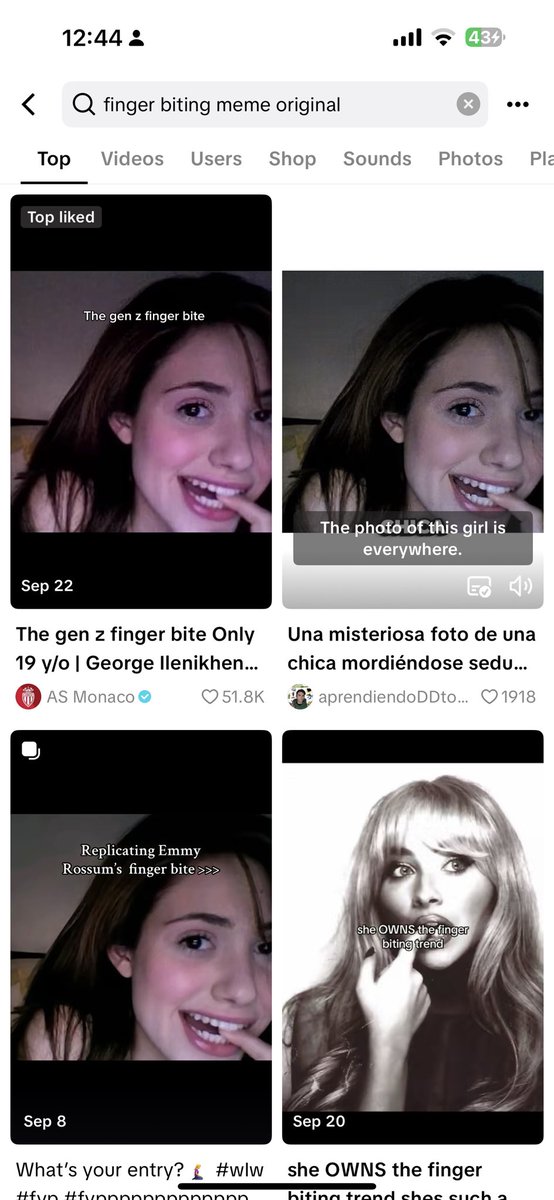 xpfpf26's tweet photo. You thought this is random girl $flirt?
Search Emmy Rossum meme. This is the only one.
TikTok is viral with #genz #fingerbiting , she is the first and most appear.
Do your research and know what u hold. https://t.co/tO2gen3mhe