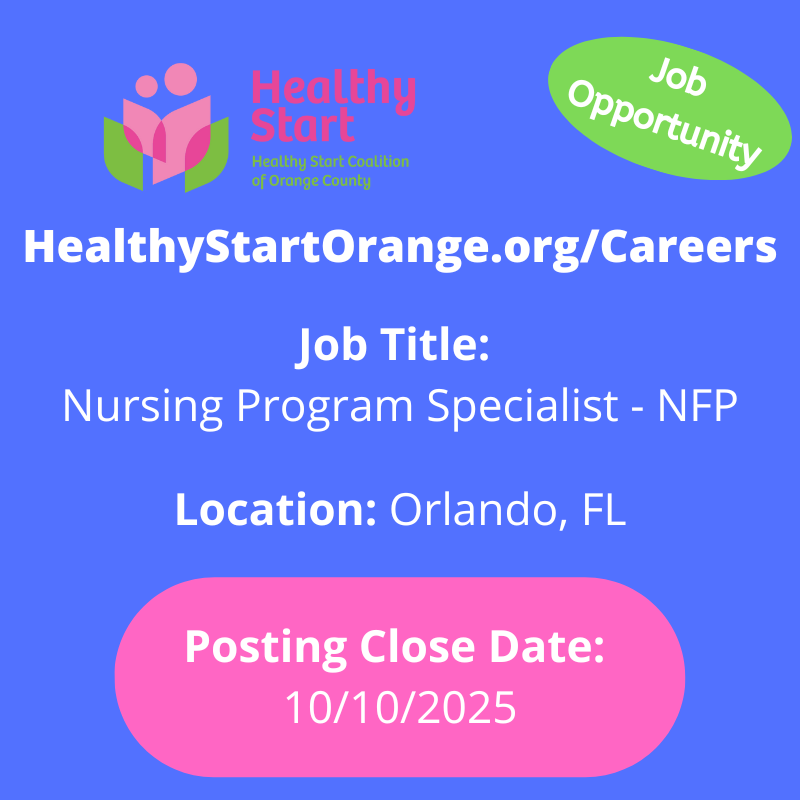 HealthyStartORG's tweet photo. Work with the Healthy Start Coalition of Orange County, Inc.!
 
JOB TITLE: Nursing Program Specialist - NFP
 LOCATION: Orlando, FL
 CLOSE DATE: 10/10/2025
 APPLY: https://t.co/QPpH22Bp57

 #HealthyStartOrange #nowhiring #jobsearch #orangecountyfl #jobs #hiring #Orlando https://t.co/wHAYPPW9aQ