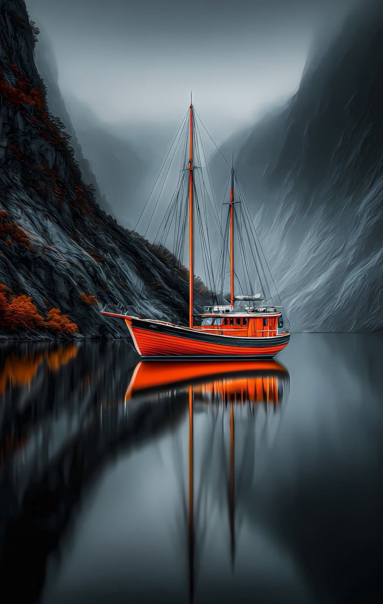 🚤✨🌷"Just like this boat crossing the immensity between mountains and fog, keep confident: even when the path seems silent and uncertain, life always finds ways to reveal new landscapes and clearer horizons". 
🚤✨🌷

✌️🌹a glorious day for all 🌹✌️