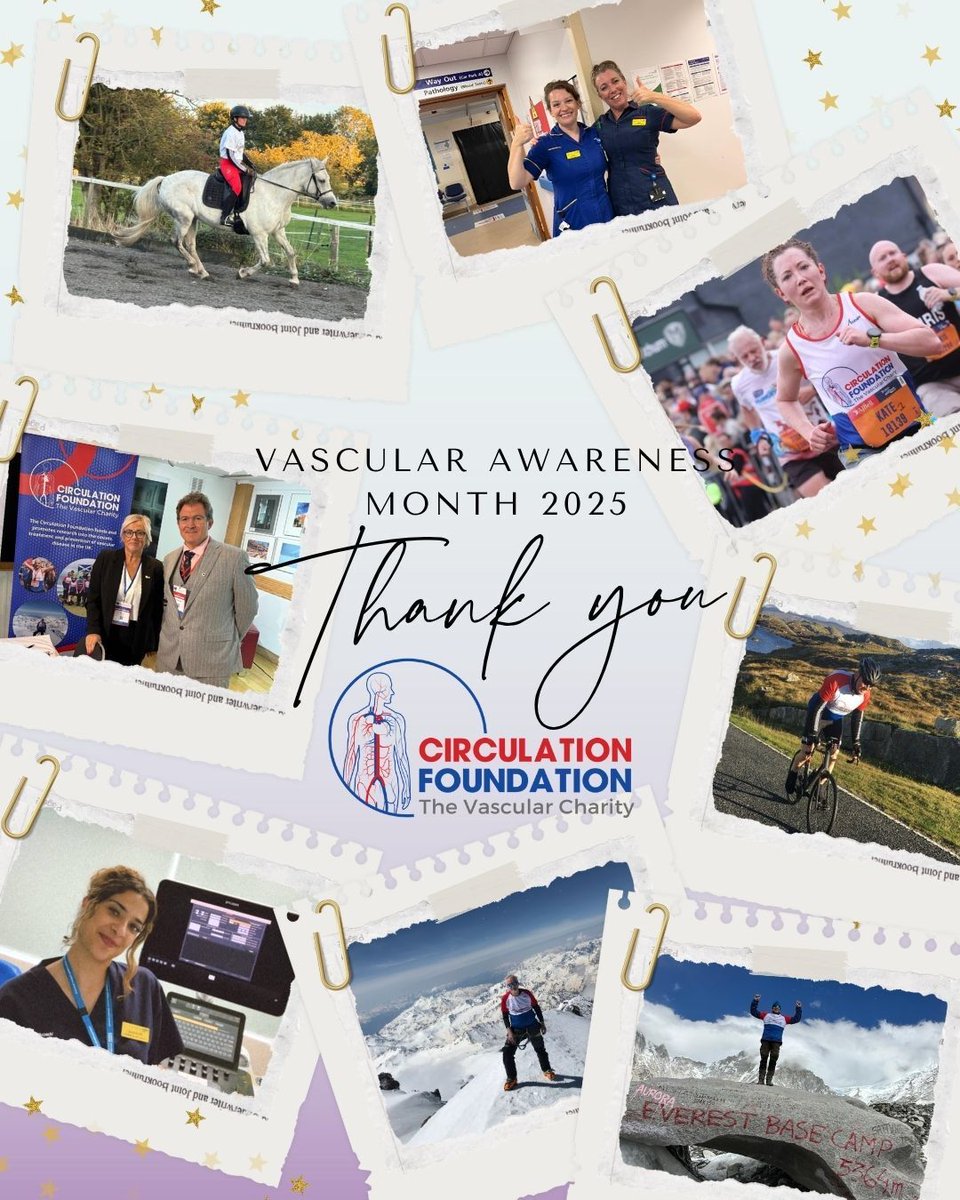 The end of September brings an end to Vascular Awareness month 2025. 
Thank you all so much to everyone who has contributed.

Our Body Walkers, Great North Runners, Fundraisers, Awareness raisers, and everyone in between - a huge thank you from us at the Circulation Foundation.