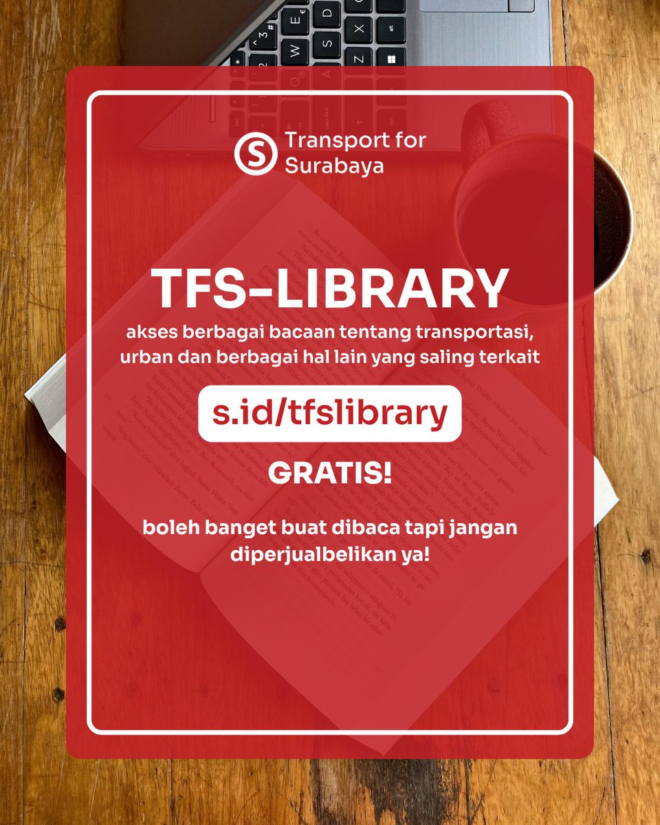 Rek, monggo bagi yang mau upgrade pengetahuan soal transportasi dan hal - hal lain yang berkaitan bisa mengakses perpustakaan digital kami ini gratis. Langsung aja ke s.id/tfslibrary ya koleksinya akan kami update secara berkala

oh iya apa yang ada di dalam perpustakaan