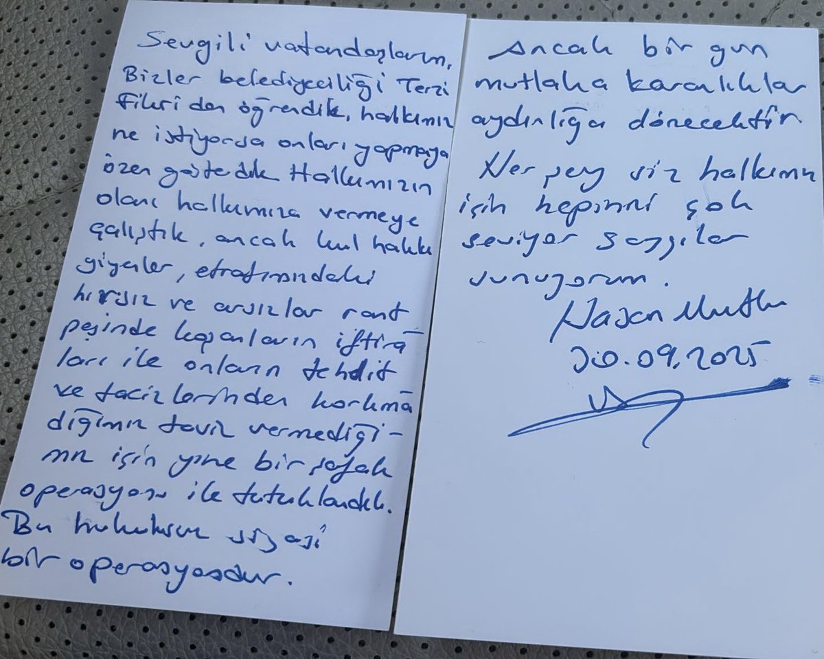 vekilince's tweet photo. Bugün Silivri Cezaevi’nde; demokrasi tutsakları Ekrem İmamoğlu, Zeydan Karalar, Hasan Mutlu ve Fatih Altaylı’yı ziyaret ettim. Hepsinin herkese selamı var. El yazıları ile ilettikleri notları paylaşıyorum. https://t.co/nrwLnyrhqm