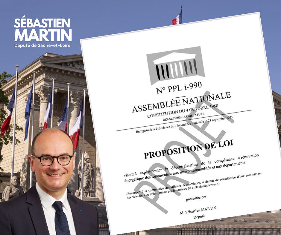 La gestion par l’État de Ma Prime Renov’ est à bout de souffle : je propose de vraiment la décentraliser. 

J’ai déposé ma 1ère proposition de loi pour décentraliser complètement la politique de la rénovation énergétique aux Intercommunalités et aux Départements volontaires. ⬇️