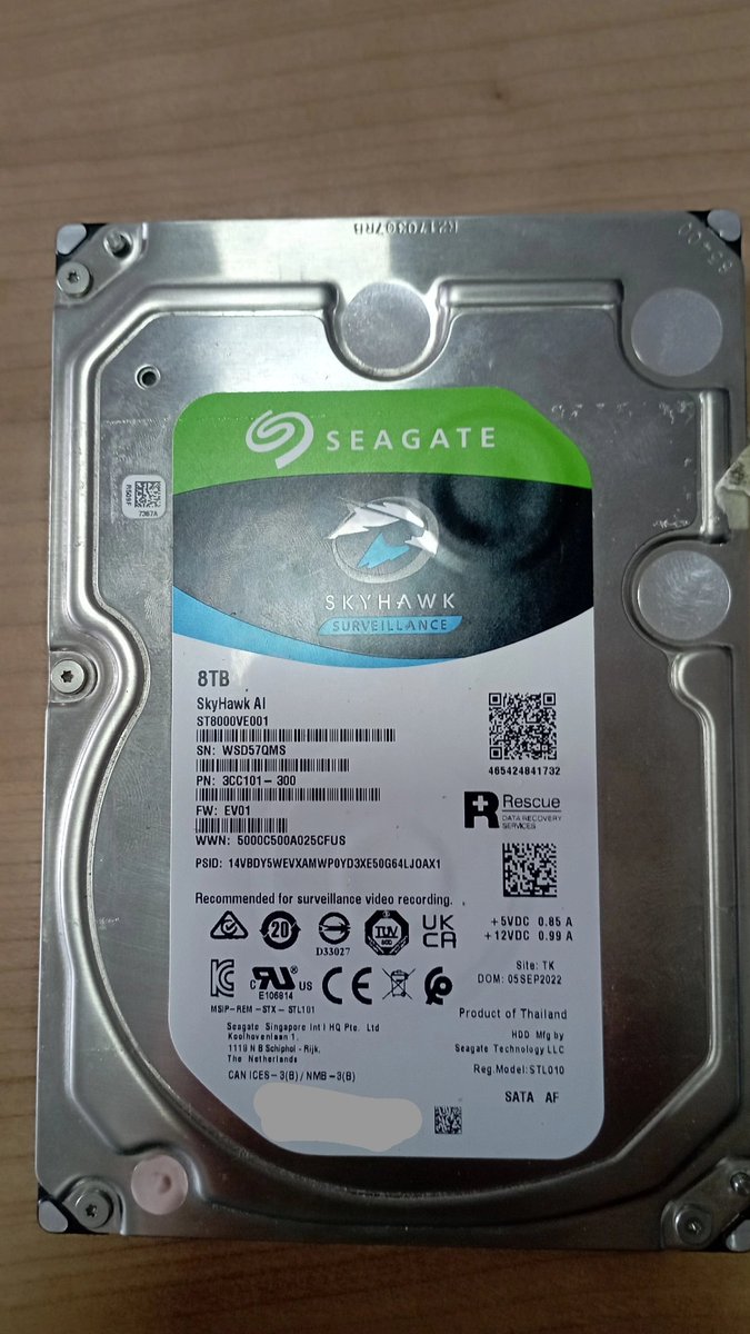 SEAGATE 8 TB
ST8000VE001 

X12 kafa var. Bir kafası aşırı zayıf, %95 verisini aldık. 

Süre 10 gün

%95

#2501478

#izmirverikurtarma
#DigitalVeriKurtarma 
#verikurtarma
#hddverikurtarma 
#datarecoveryinturkey