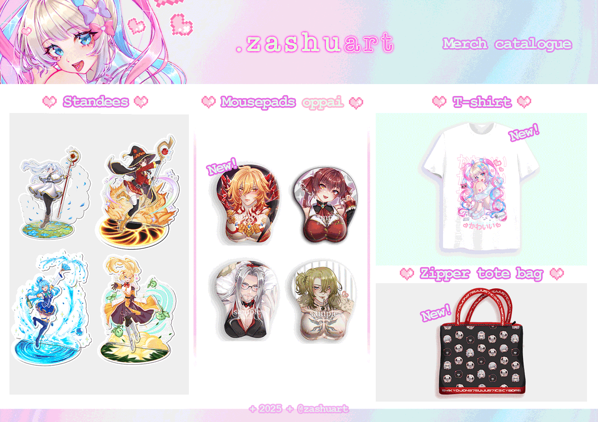 zashuart's tweet image. Hii soy Zashu! Estaré en el NC20!! Tengo muchas de cositas nuevas que espero que os gusten! En mi stand encontraréis: 
Fate, Vtubers, Konosuba, Needy Girl Overdose, Mushoku Tensei, Honkai SR, Fatamoru, Umineko, AITSF,  Frieren, Bungou Stray Dogs, Genshin Impact y+

Nos vemos ♡