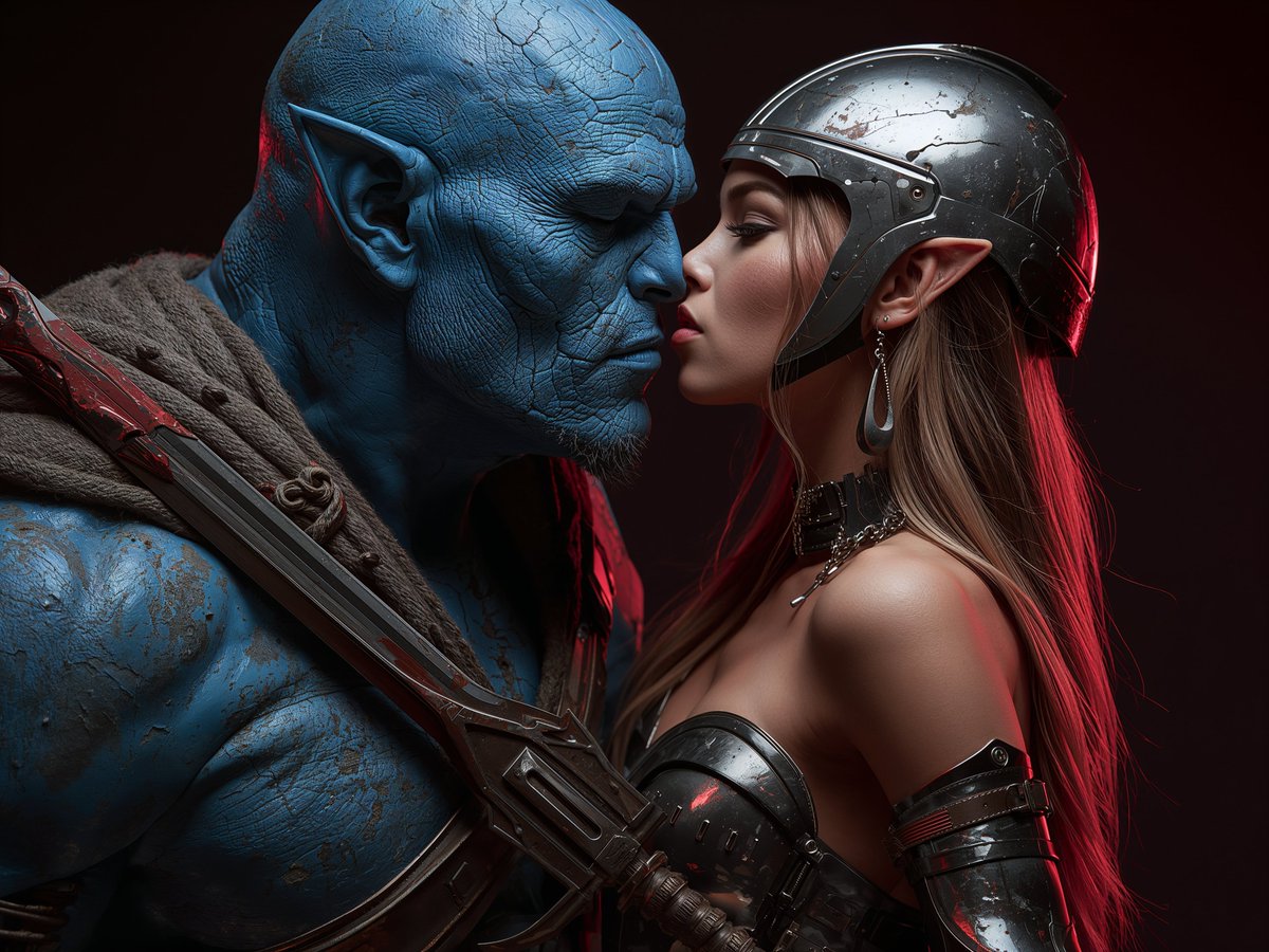 AiArtMugu's tweet image. Beauty and the beast. 

#UltraUpscale #LeonardoAI #8MP