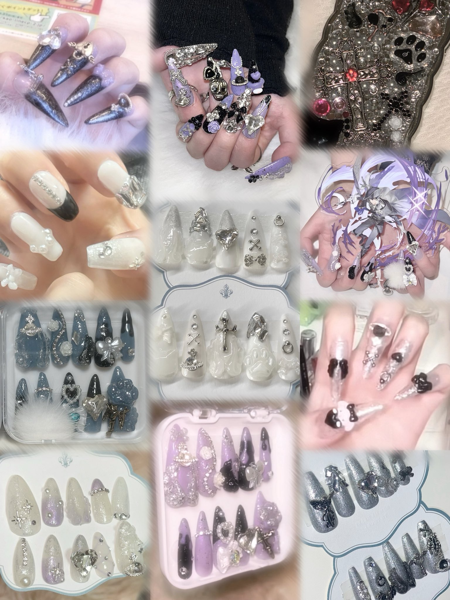 ネイルチップ♥オーダーご相談※お試し中 サイズオーダー♡マグネット×サンド 宝石風ネイルチップ