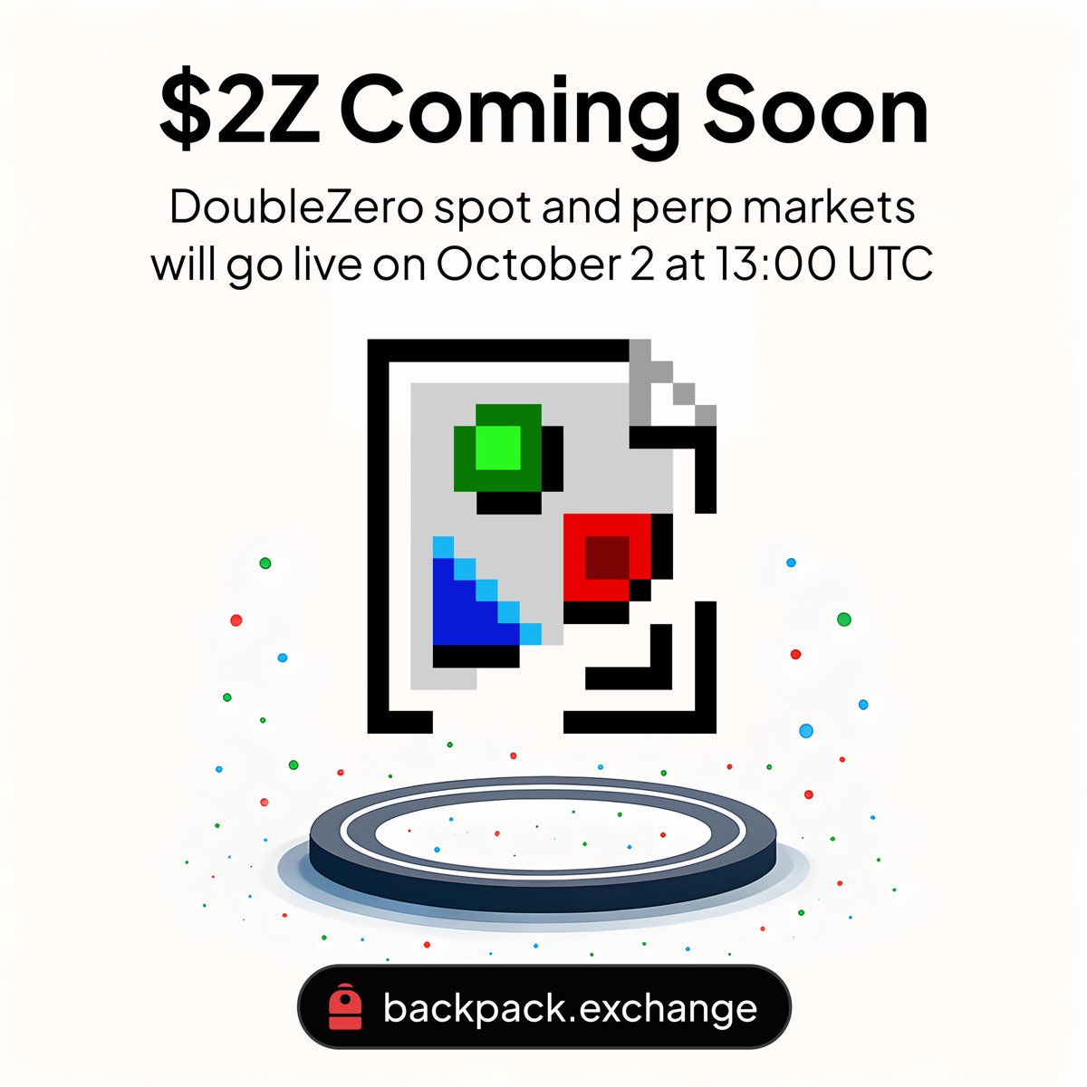 $2Z trading announcement graphic from Backpack