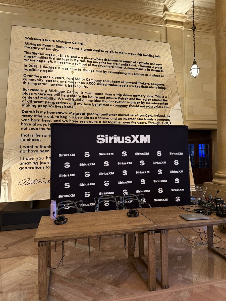 BizBriefing's tweet photo. We are LIVE from @MichiganCentral at the @FordPro Conference with a lineup of great guests! 

Tune in to @SiriusXM 132 at 9AM ET to hear @JanetOnTheMoney! https://t.co/Bwj5rsC81N