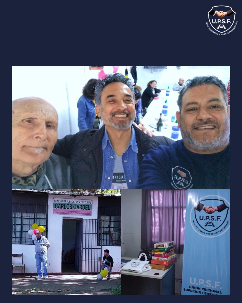SindicatoUpsf's tweet photo. 💙 Estuvimos acompañando a los jubilados de Villa del Parque, un centro con pocos recursos pero con mucho corazón. Compartimos un festejo de cumpleaños y entregamos presentes para seguir estando cerca de quienes nos dieron tanto. 🚂✨ https://t.co/4bvgoWhIjf