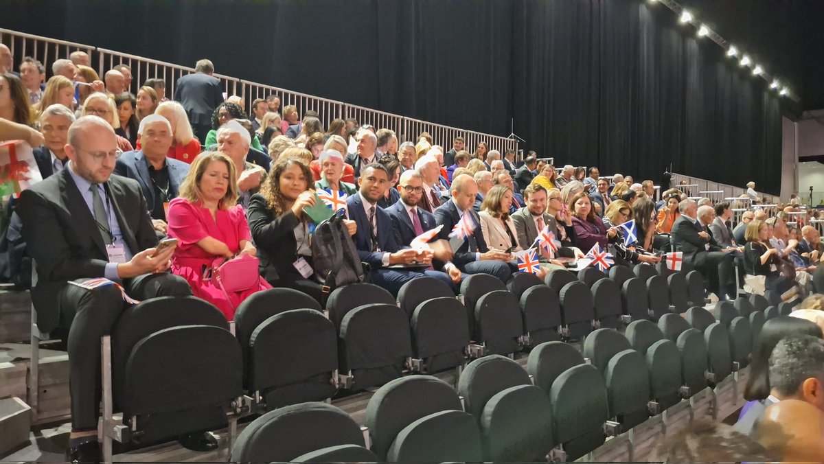 Sneak peek at the crowd for Starmer's speech – there will be flag-waving, be prepared