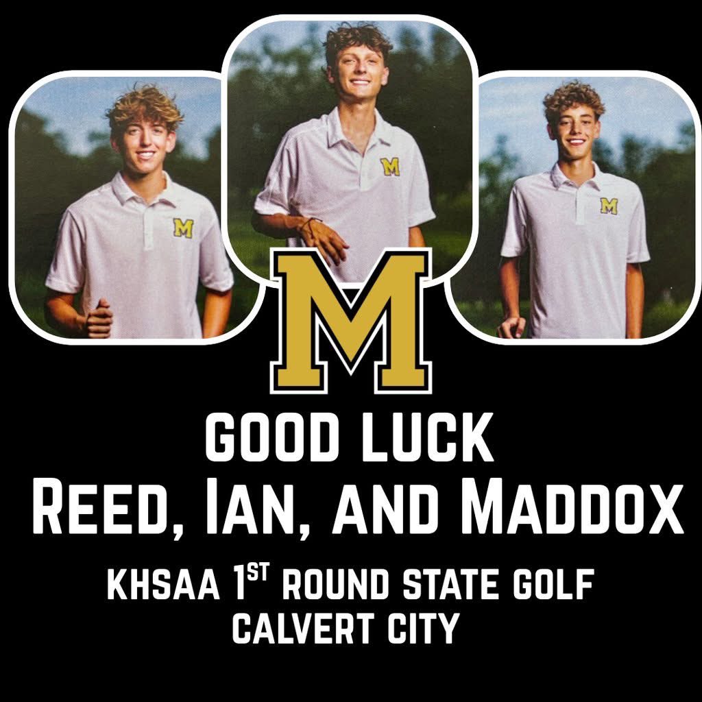 ⛳🐯 Today, our Tiger seniors — Reed Jarvis, Ian Dahnke, and Maddox Mitchell — are heading to Calvert City Country Club to compete in the 1st round of KHSAA State Golf!

Let’s wish these Tigers the best of luck on the course! 💛🖤

#TigerPride #MurrayHigh #GoTigers #KHSAA