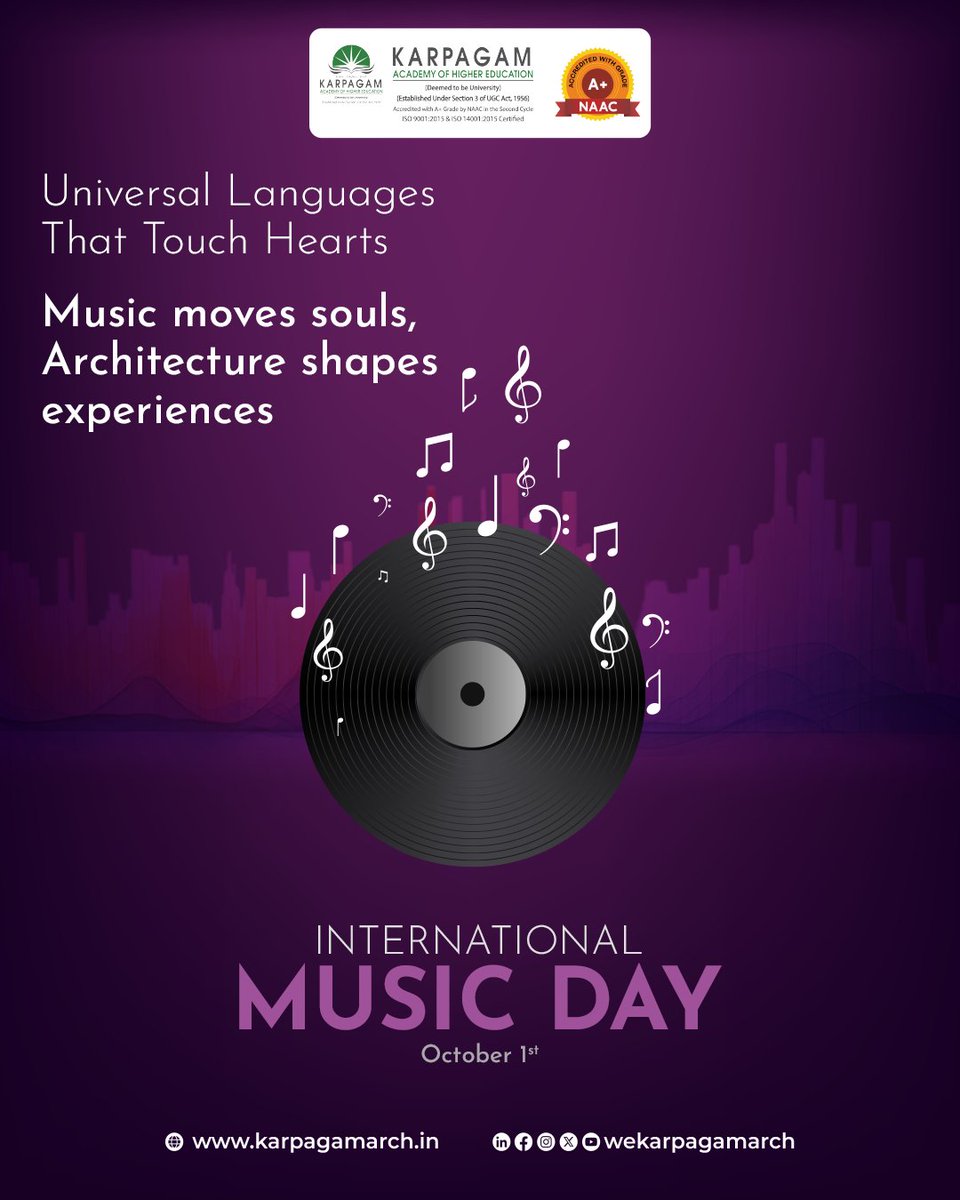 wekarpagamarch's tweet image. Music and architecture transcend cultural boundaries, creating universal emotional connections. Both art forms use rhythm, proportion, and harmony to move people. Architecture students learn how musical principles.

#MusicAndArchitecture #DesignInHarmony