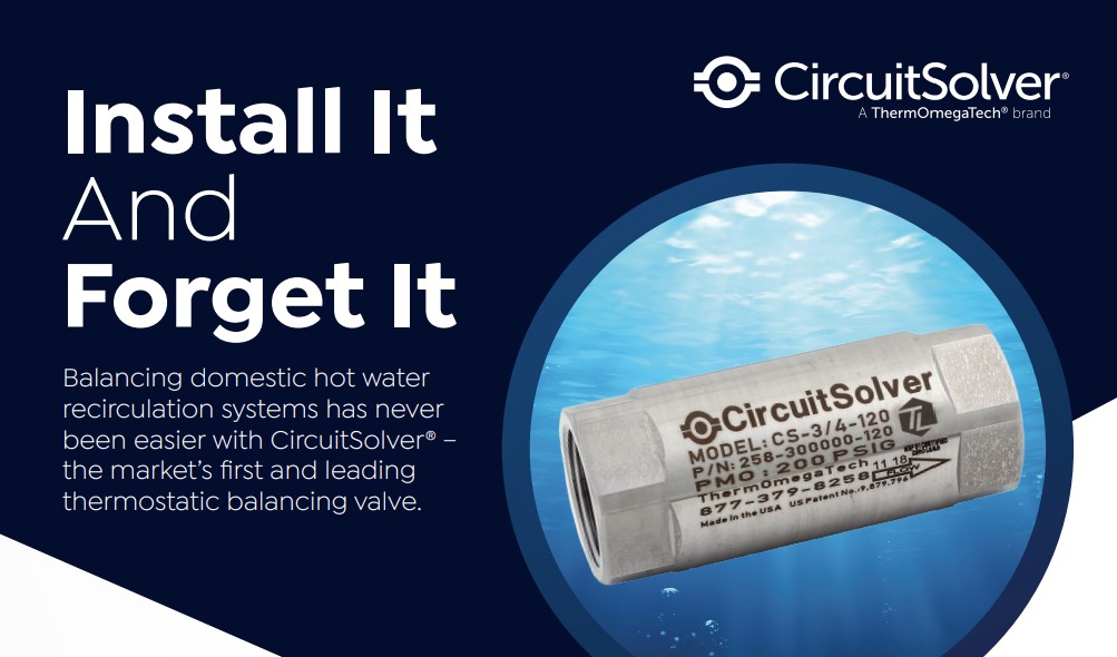 CircuitSolver's tweet image. Since their introduction to the market in 2012, CircuitSolver thermostatic balancing valves have become a cornerstone in thousands of domestic hot water recirculation systems.
Read how we did it here: ow.ly/mv2q50X4gsY