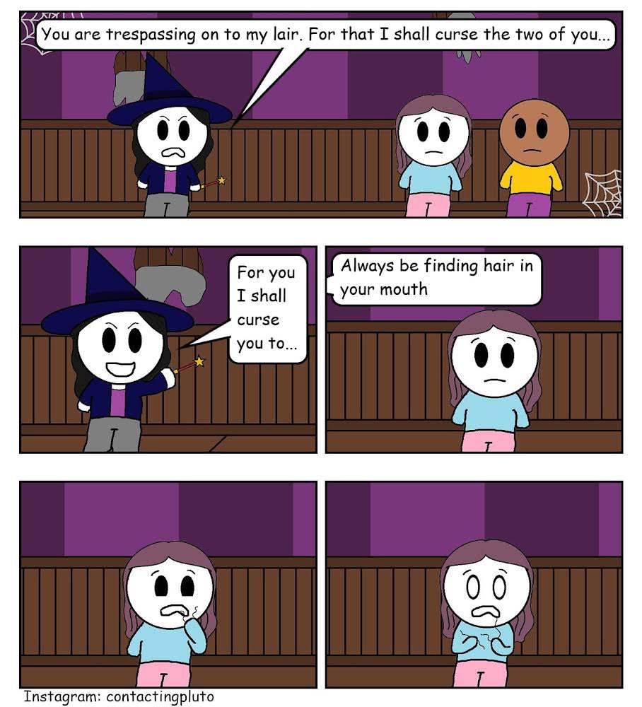 contactingpluto's tweet photo. Beware the Witch’s Curse 🧙‍♀️ #comic #webcomic #comicstrips https://t.co/F8e89k0hjX