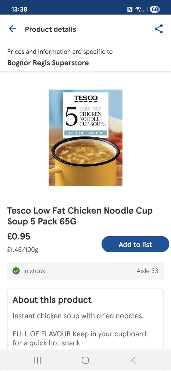 Laura0984's tweet photo. @Tesco can please you look into why this item has been missing from the shelves in Bognor store for weeks now, despite showing in stock on the app? https://t.co/s3M4JT9BrZ