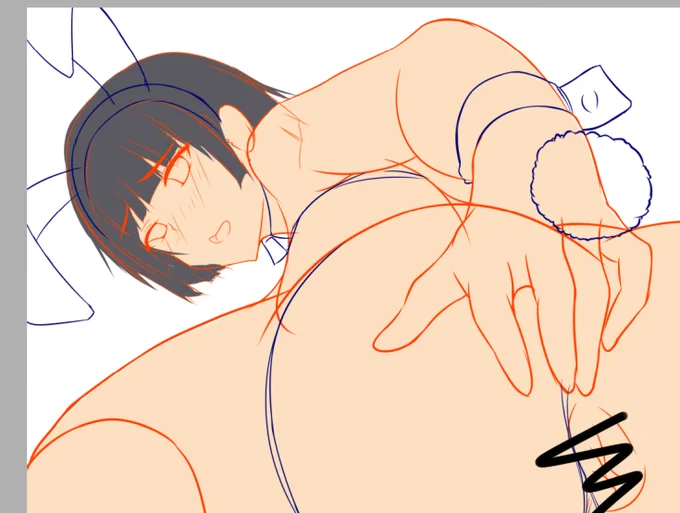 今日もマータリと仮色置きして線画調整中〆(*'∀`*)b