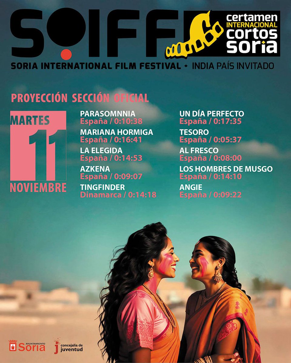 Seguimos conociendo los cortos de la Sección Oficial a Concurso del 8 al 14 de noviembre en el Centro Cultural Palacio de la Audiencia #cortossoria25.

<a href="/Ayto_Soria/">Ayuntamiento de Soria</a>  <a href="/cjuventudsoria/">Concejalía Juventud</a> 

#eligecorto #eligecine #eligesoria #soria #shortfilm #soriainternacionalshortfilmfestival