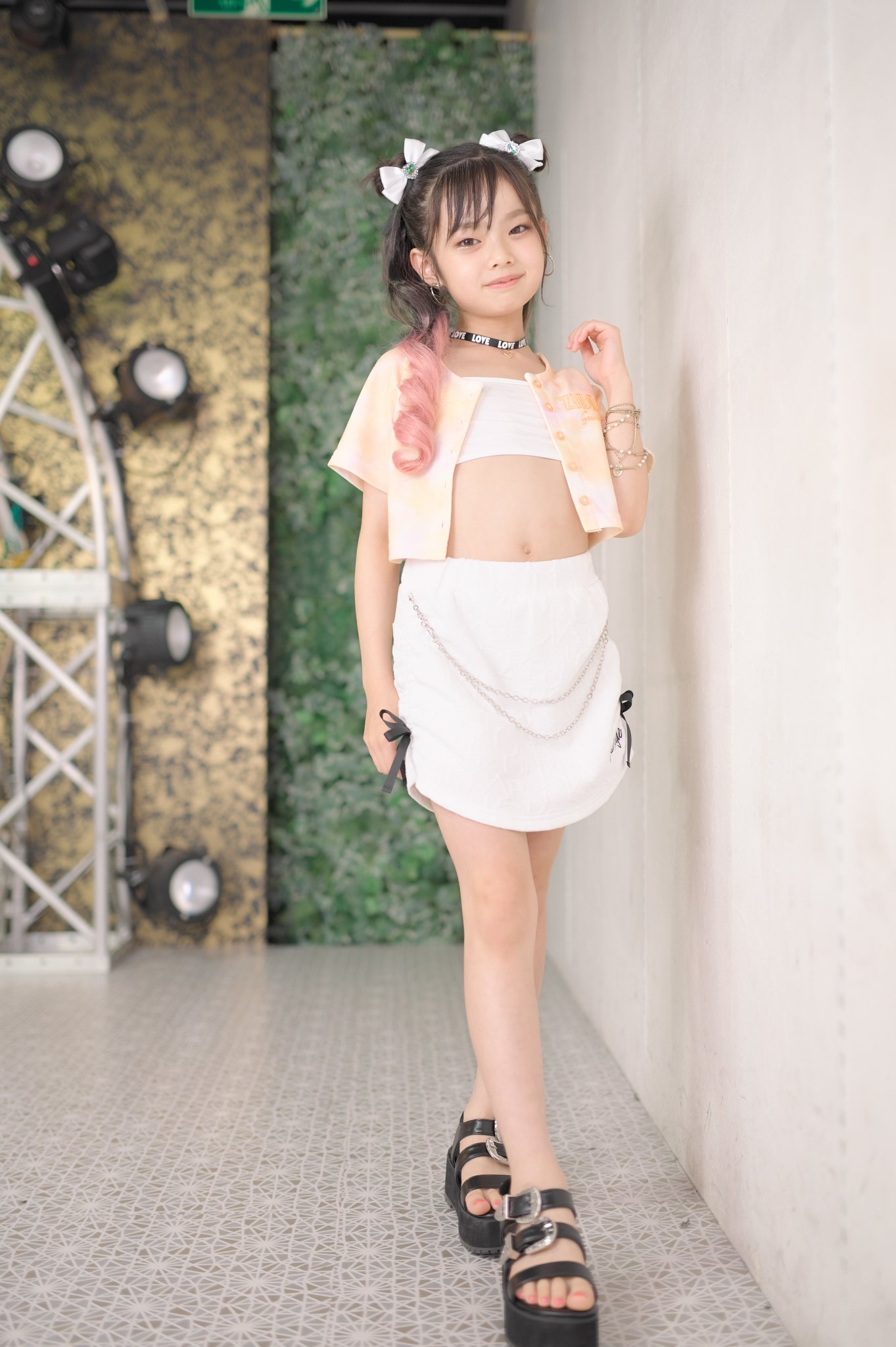 REINA　様 rienda バイアスギャザーフラワーJ/WフレアSK 柄WHT5 -靴